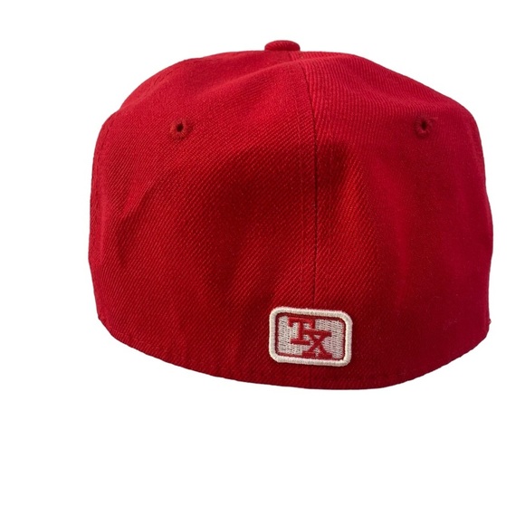 Pit Bull Texas TX Baseball Cap Red White Fitted Flat Bill Embroidered Hat Large - Picture 3 of 10